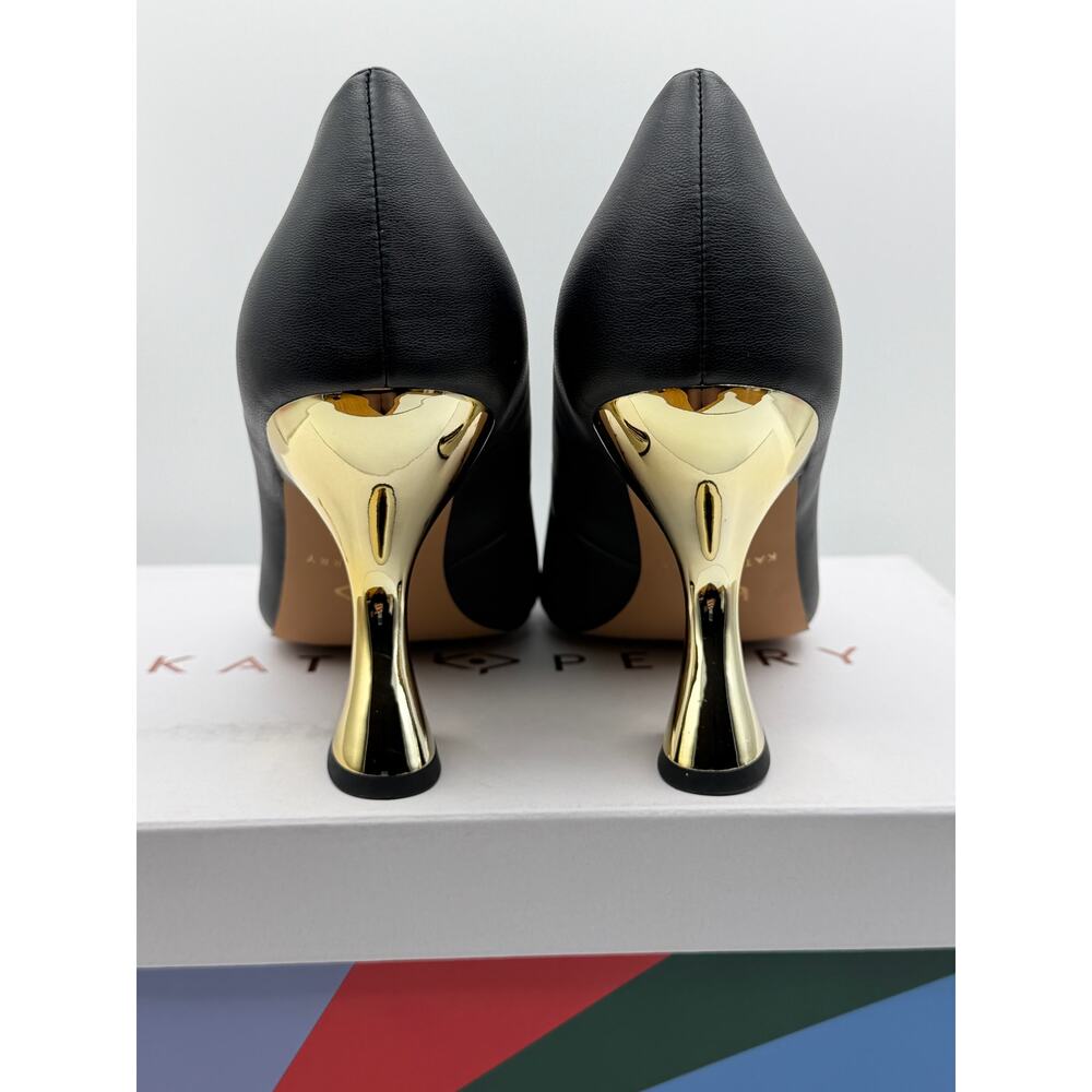 Katy Perry Laterr Pumps Black Gold Mirror Heels Size 9 Pointed Toe Original Box - Picture 6 of 11